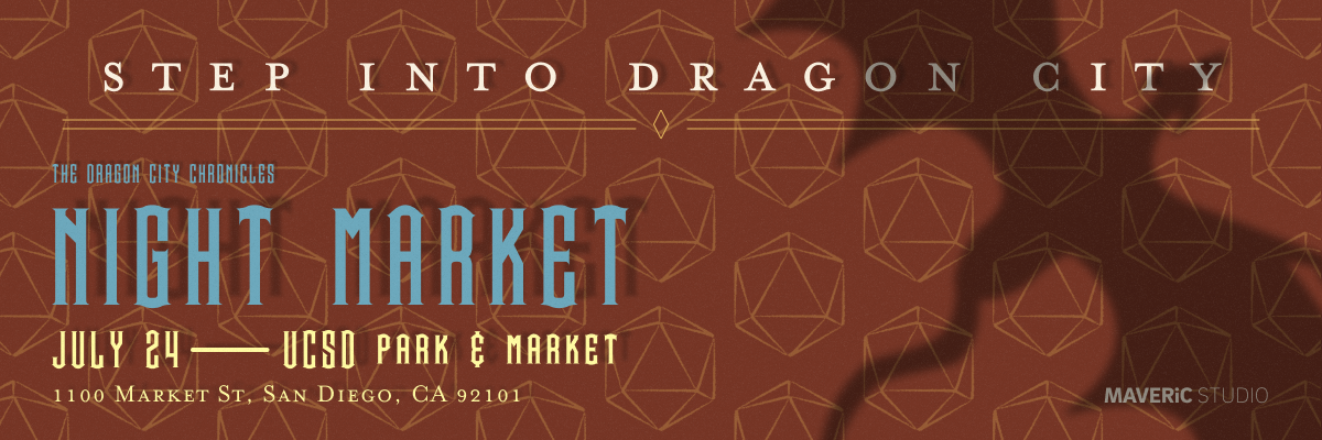 Comic Con banner for July 24 Night Market Event